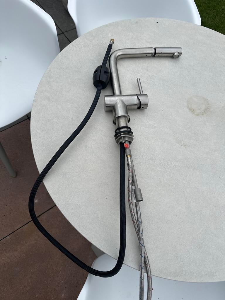 Caressi Keukenmengkraan met uittrekbare handdouche RVS, Ophalen, Gebruikt, Rvs, Kraan