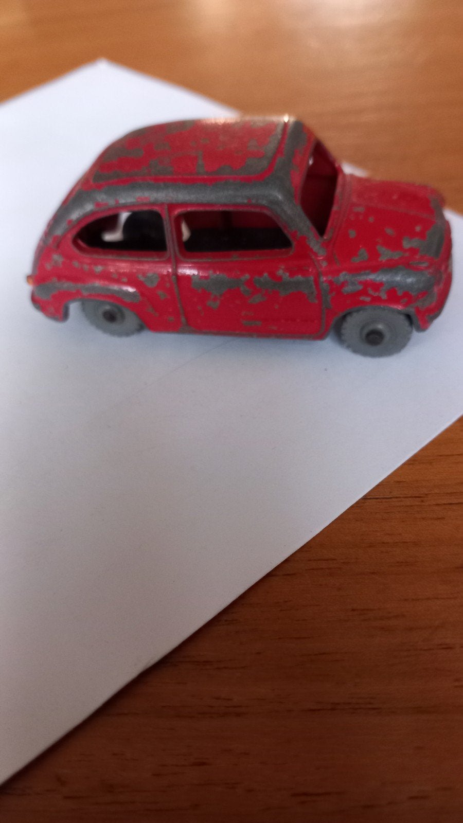 Vintage Dinky Toys Fiat 600  rood made in England, Ophalen, Gebruikt, Auto