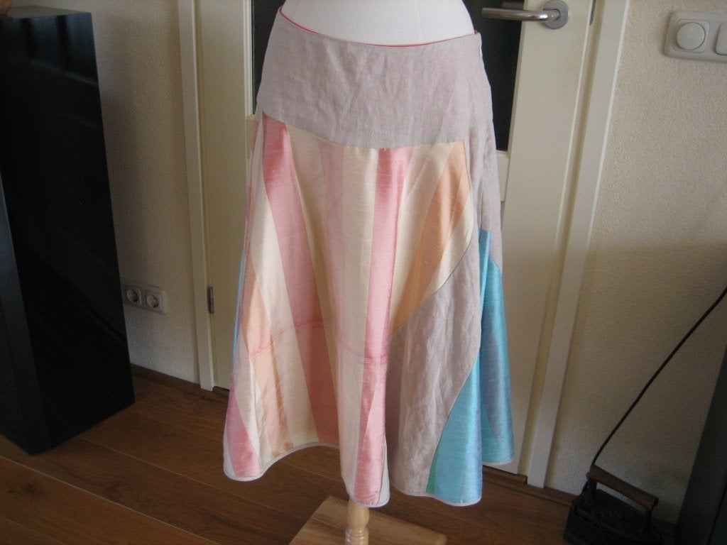 Prachtige Nieuwe aparte zijden/linnen rok v. Oilily mt 42, Kleding | Dames, Oilily, Blauw, Maat 42/44 (L), Nieuw