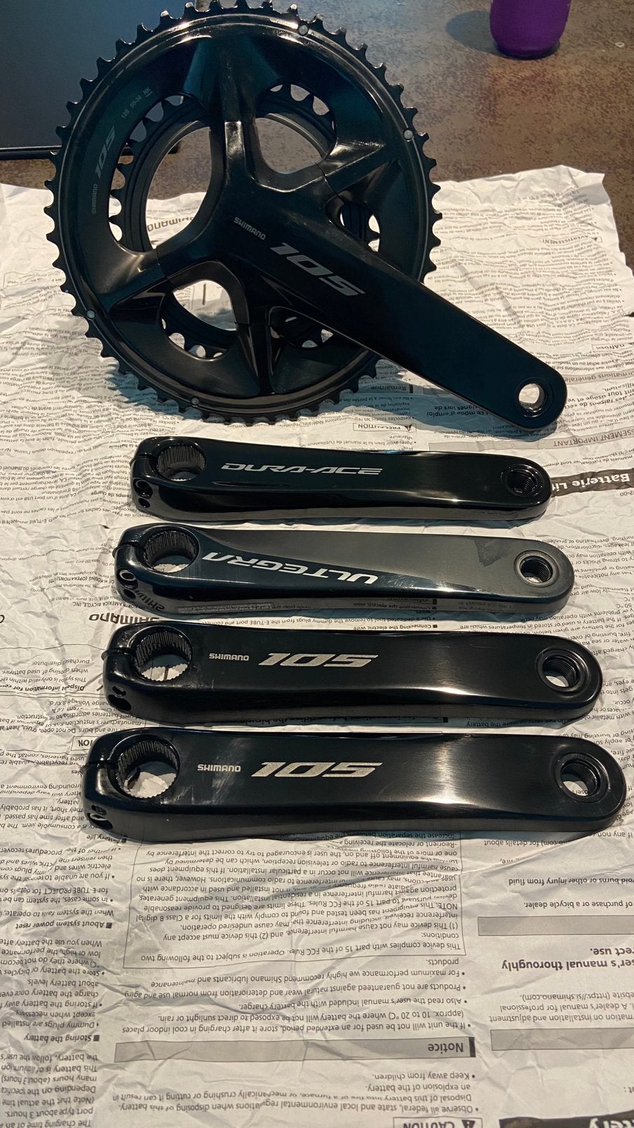 Shimano Cranks 172.5mm, Ophalen of Verzenden, Zo goed als nieuw