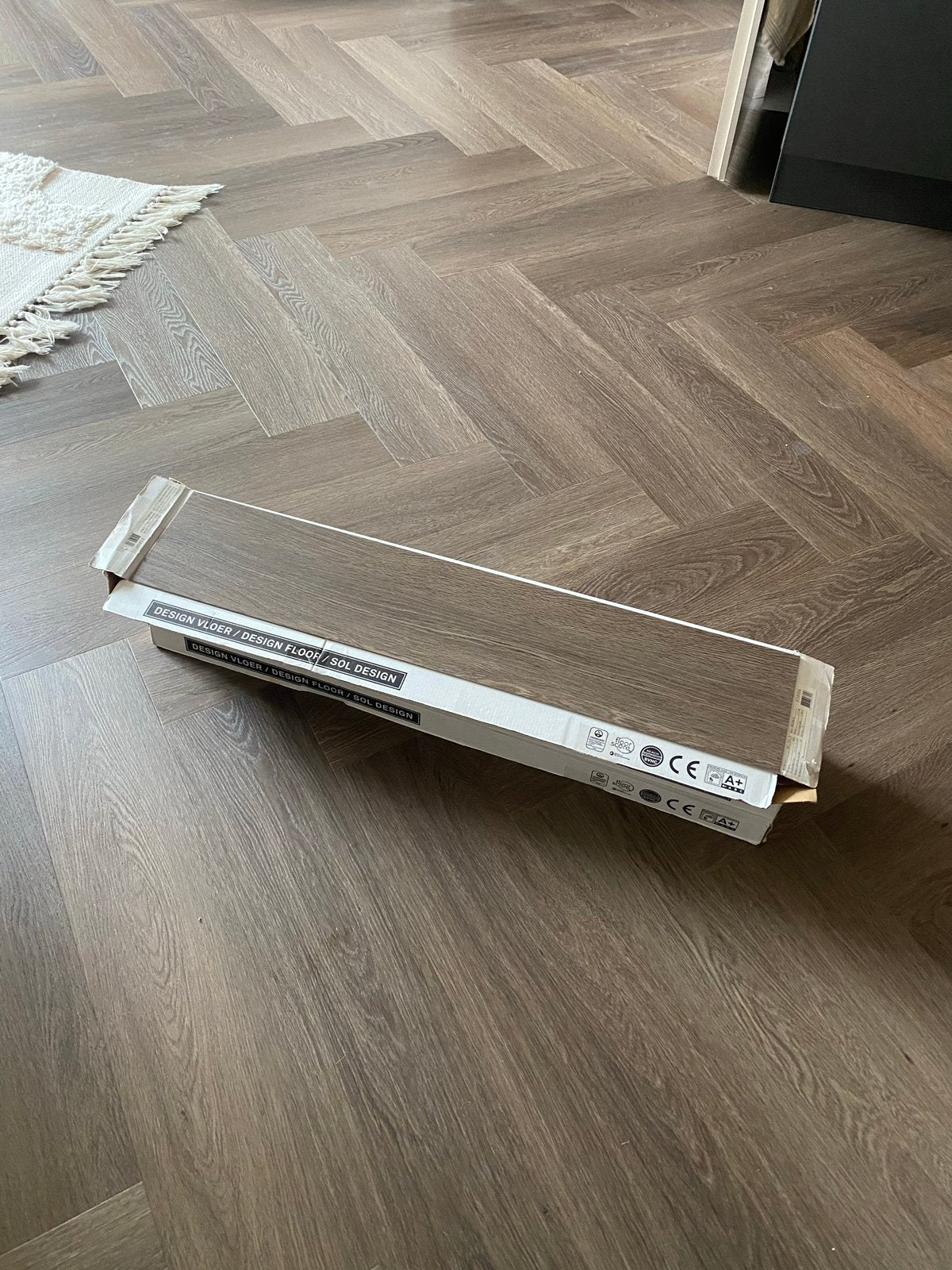 5m2 Ambiant Spigato Estino visgraat dryback PVC vloer bruin, Kunststof, 50 tot 150 cm, Overige typen, Nieuw