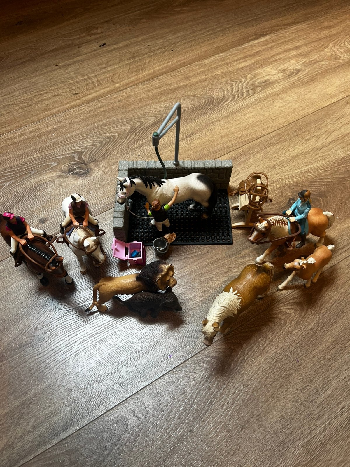 schleigh paarden ruiters en dieren set, Verzamelen, Speelgoed, Ophalen, Gebruikt