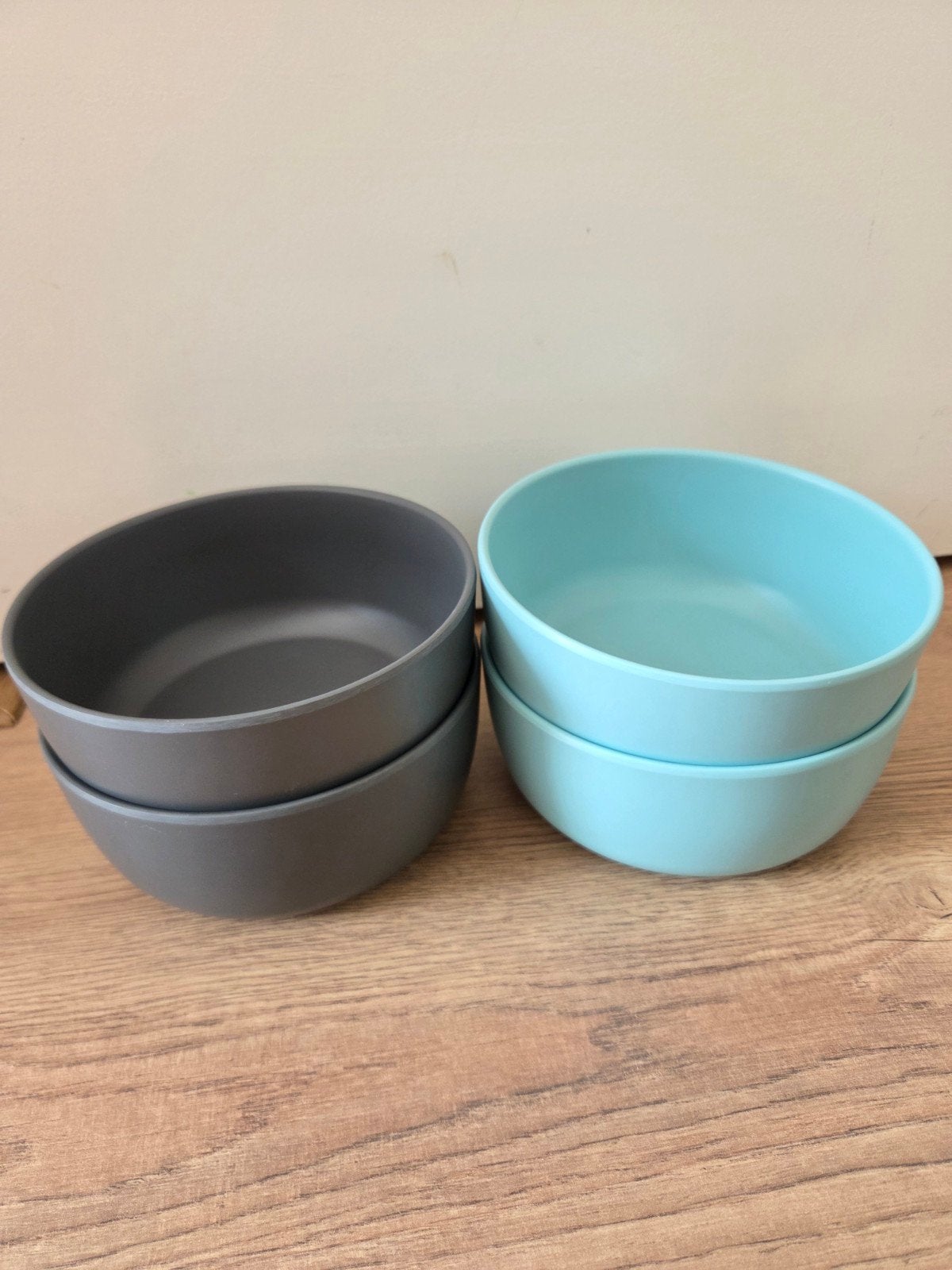 Royal VKB schaaltjes, diameter 15cm, 2 grijs & 2 mintgroen, Ophalen of Verzenden, Gebruikt