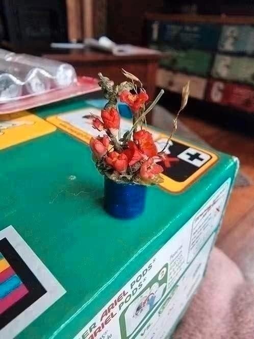 Bloeiend plantje voor poppenhuis - Miniatuur decoratie, Ophalen of Verzenden