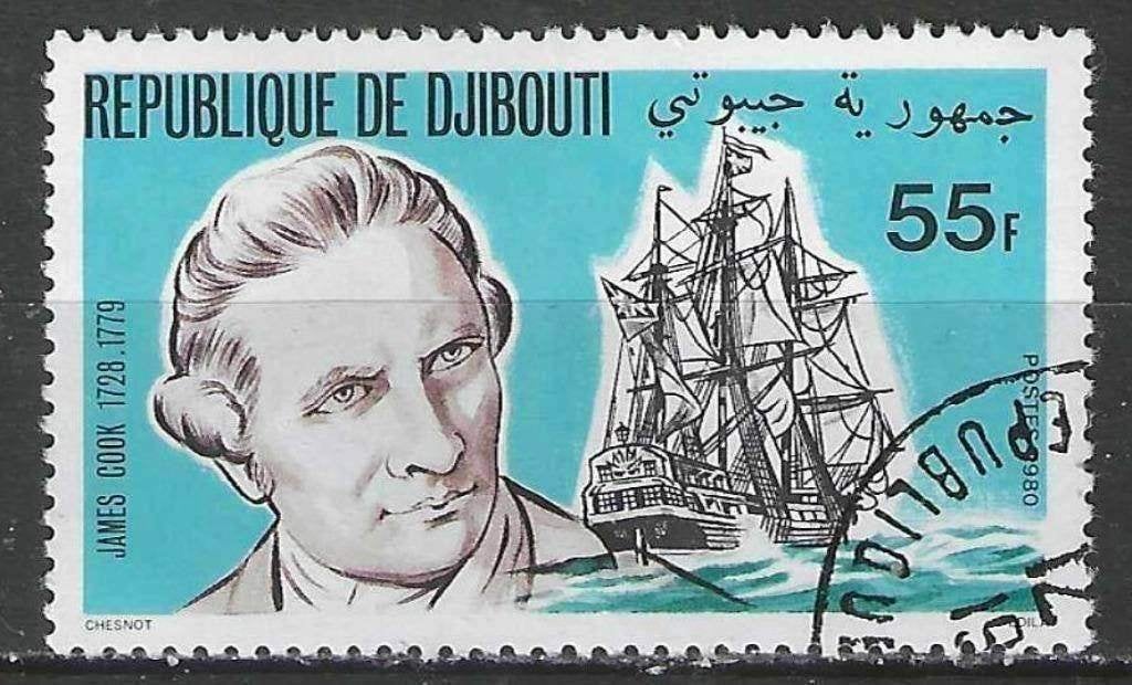 Djibouti 1980 - Yvert 525 - James Cook (ST), Verzenden, Overige landen, Gestempeld