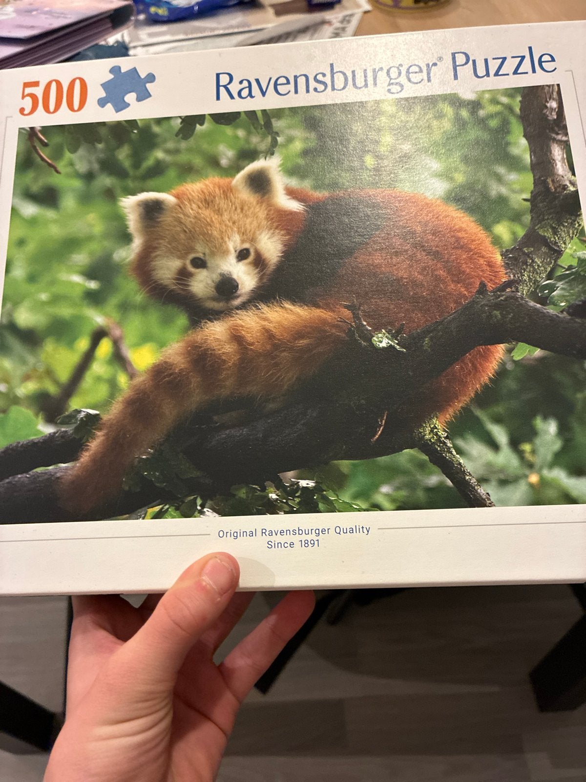 Ravensburger Legpuzzel Rode Panda 500 stukjes, Ophalen of Verzenden, 500 t/m 1500 stukjes, Zo goed als nieuw, Legpuzzel