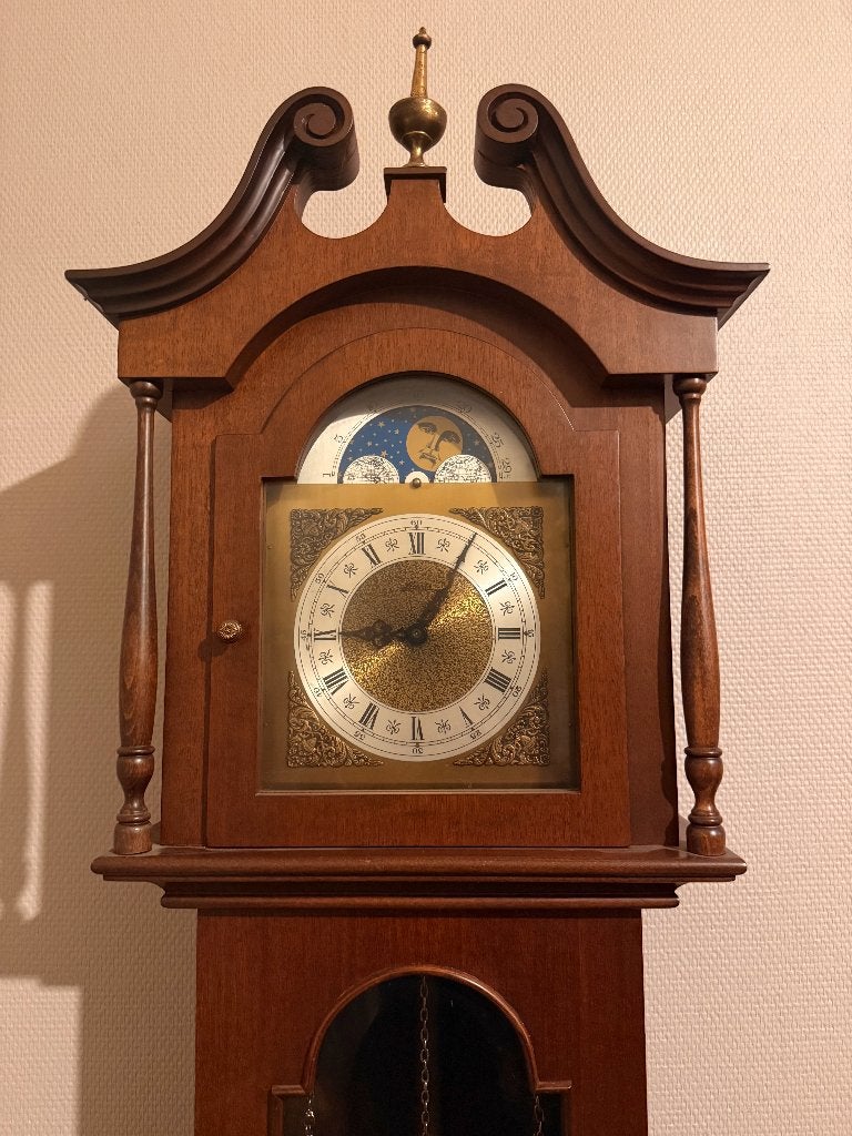 Klassieke Staande Staartklok | Grandfather Clock | Maanstand, Antiek en Kunst, Antiek | Klokken, Ophalen