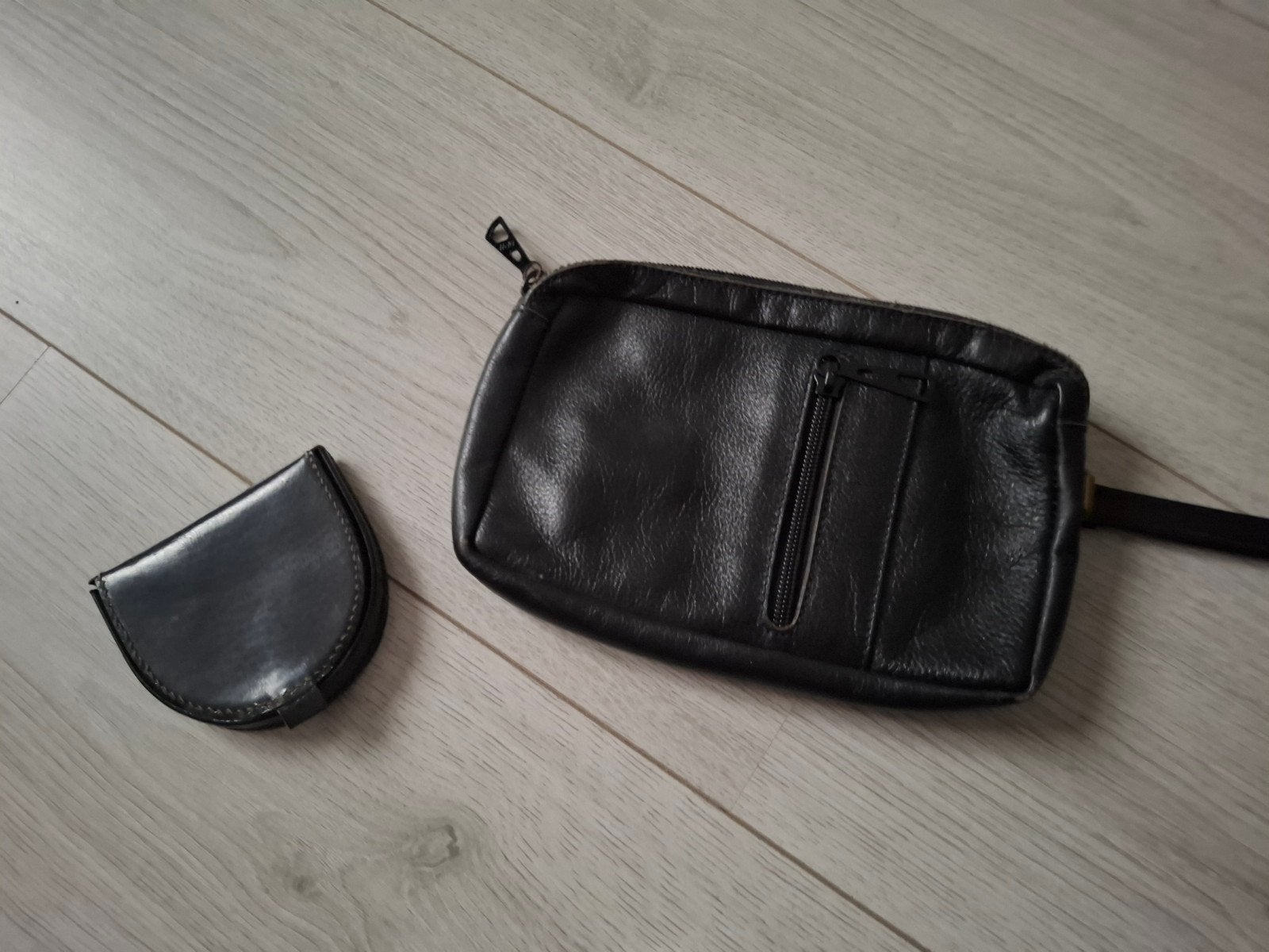 Zwarte herentasje met beursje, Overige merken, Gebruikt, Zwart, Ophalen of Verzenden