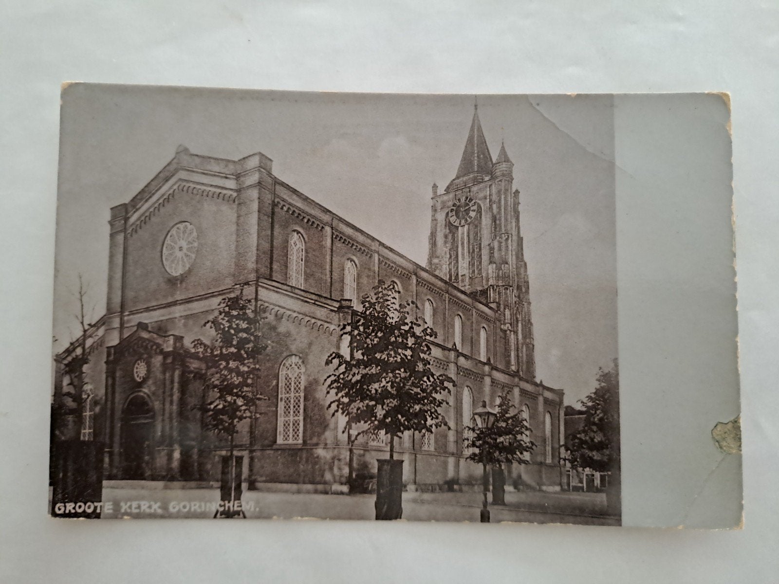 Gorinchem, groote kerk, foto kaart, Ophalen of Verzenden, Voor 1920, Zuid-Holland