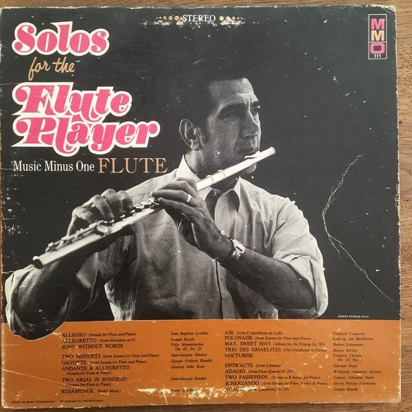Joseph Seiger Solos For The Flute Player LP Music Minus One, Cd's en Dvd's, Vinyl | Klassiek, Gebruikt, Classicisme, Overige typen