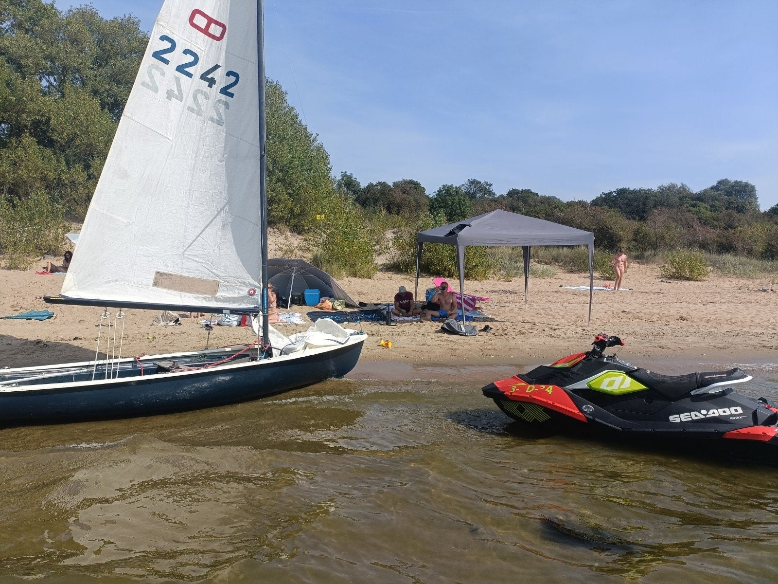 Zeilboot met trailer, Ophalen, Gebruikt, Polyester, Open zeilboot