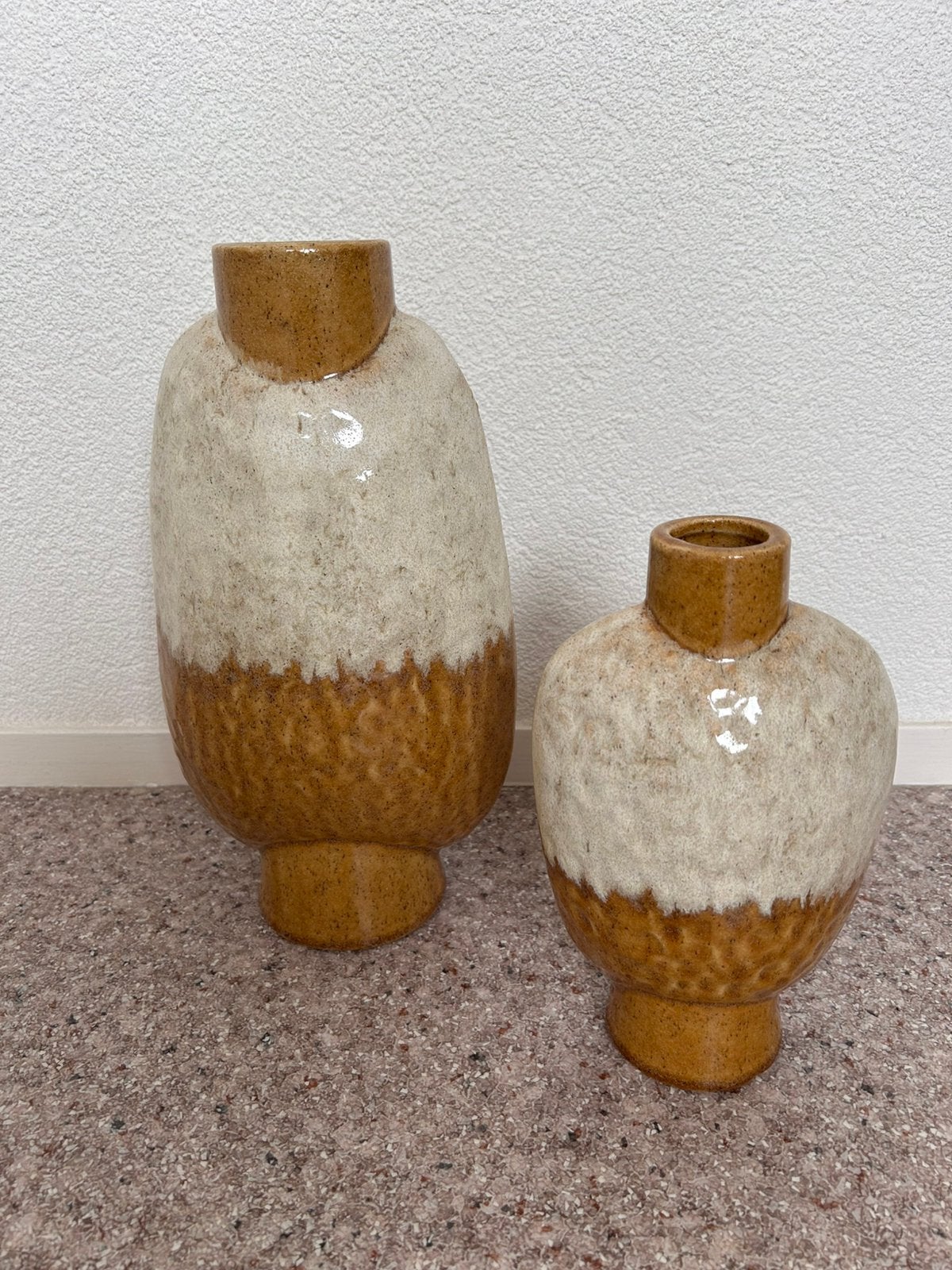 2 decoratieve vazen, Huis en Inrichting, Woonaccessoires | Vazen, Ophalen, Zo goed als nieuw, Geel