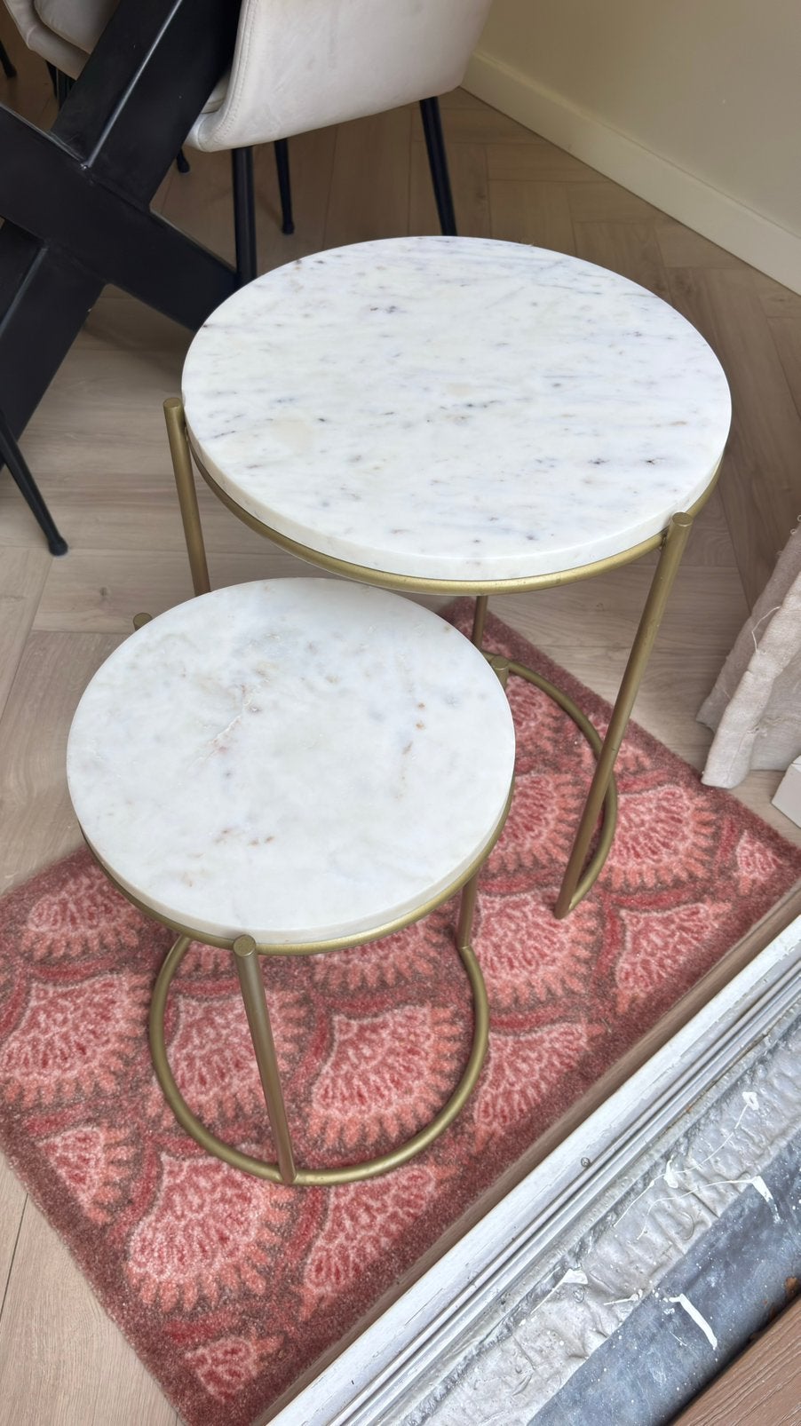 Marmeren bijzettafels Westwing Ella, Minder dan 55 cm, Gebruikt, Rond, Ophalen