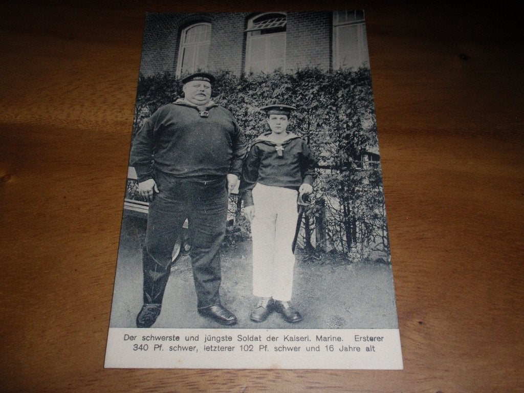 Zwaarste en jongste soldaat Marine Duitsland Militair, Verzamelen, Verzenden, Voor 1920, Gelopen, Politiek en Historie