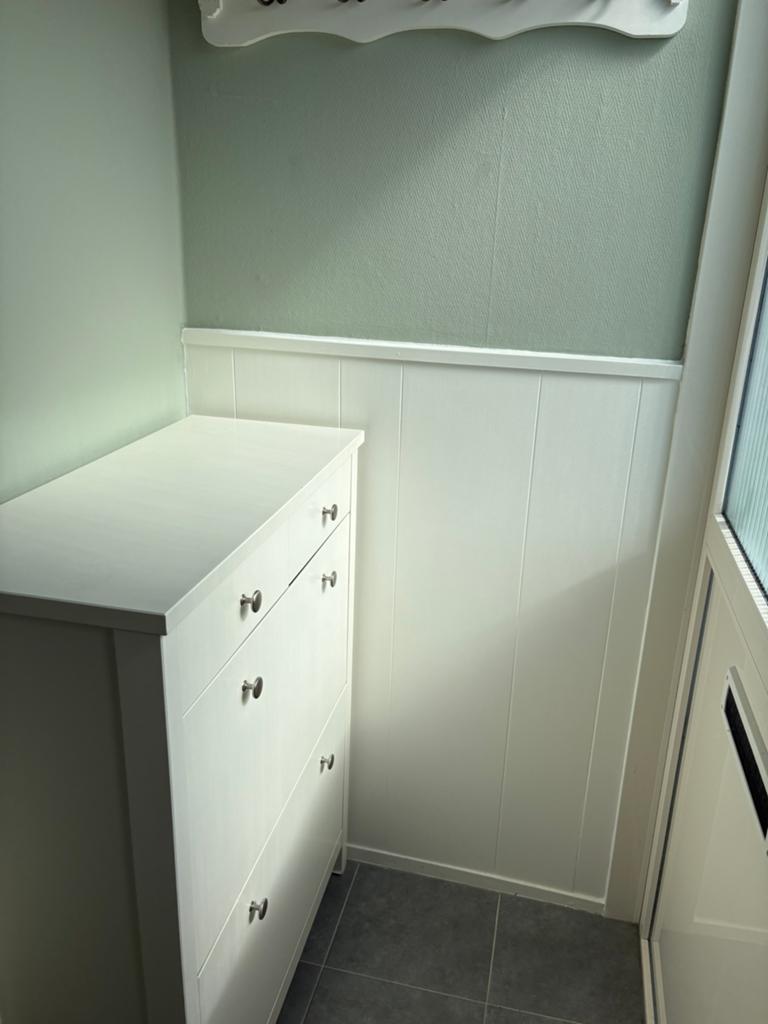 Witte schoenenkast met 4 lades - 80x36x106 cm, Huis en Inrichting, Kasten | Schoenenkasten, Ophalen, Gebruikt