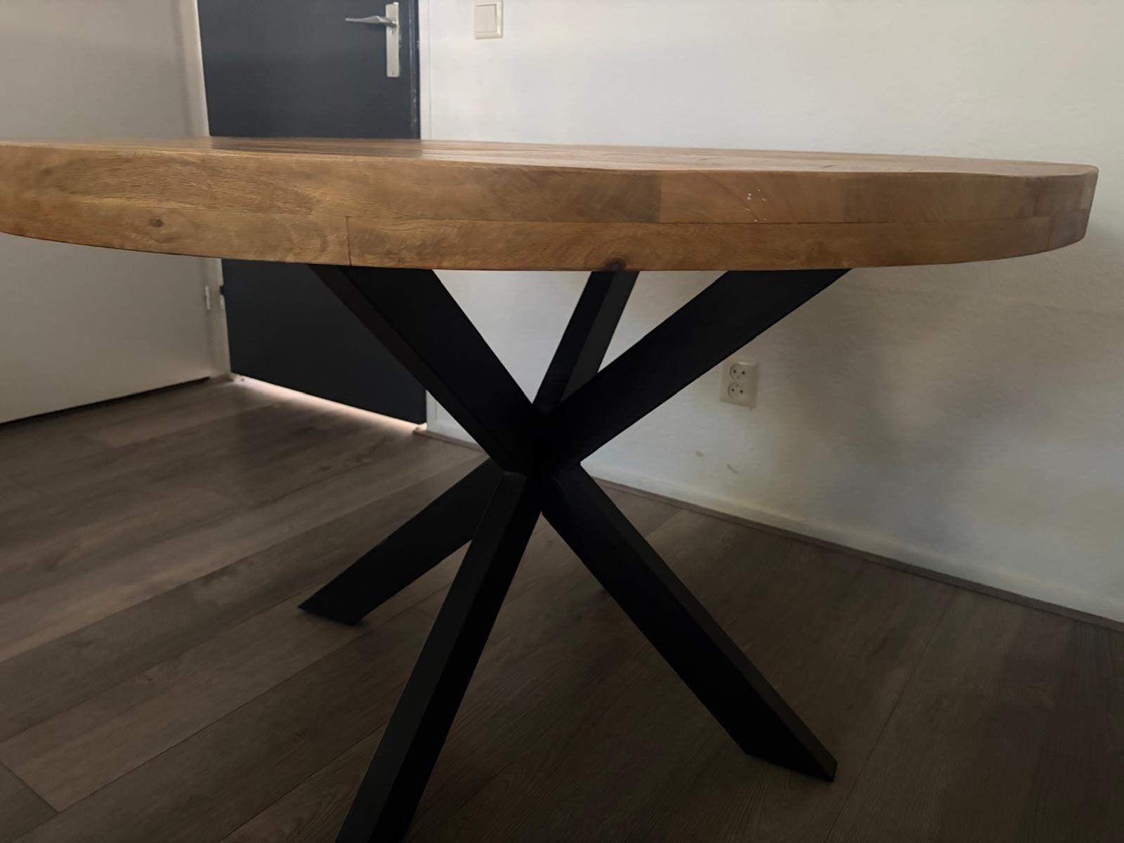 Eettafel met stoelen, Huis en Inrichting, Tafels | Eettafels, Ophalen, 100 tot 150 cm, Rond, Zo goed als nieuw