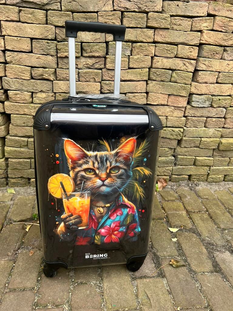 Koffer / handbagage / wielen / trekstang, Ophalen, 50 tot 60 cm, Hard kunststof, Zo goed als nieuw