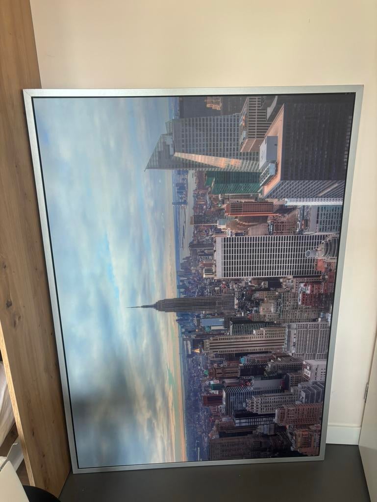 New york poster met lijst, Ophalen, Zo goed als nieuw, 125 cm of meer, Foto of Poster