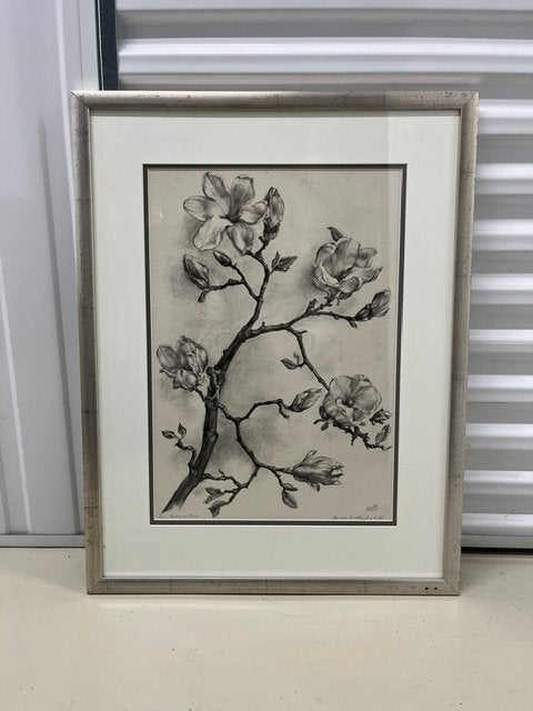 Aart van Dobbenburgh Lithografie -Magnolia Tak 1936+Document, Antiek en Kunst, Kunst | Litho's en Zeefdrukken, Ophalen, Met glas