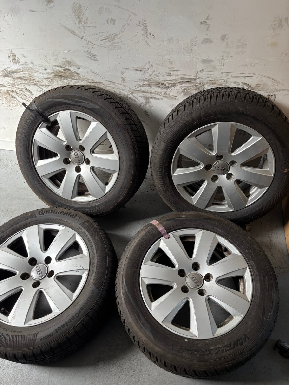 Audi A6 Volkswagen Golf 7 8 Passat LM winterbanden 225/55/16, 16 inch, Banden en Velgen, 225 mm, Winterbanden
