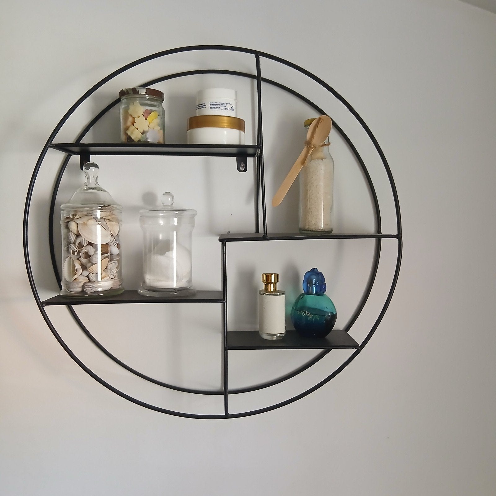 Rond wandrek metaal zwart mat, Huis en Inrichting, Woonaccessoires | Wandplanken en Boekenplanken, Ophalen, Gebruikt