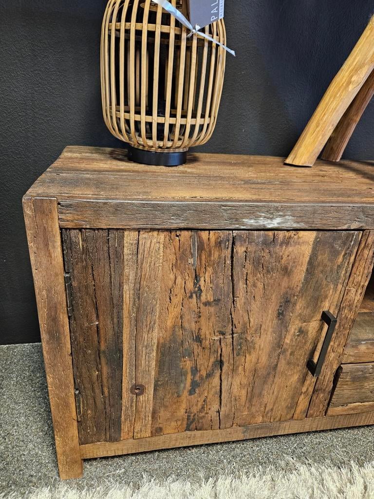Tv meubel oud hout stoer robuust, Ophalen of Verzenden, 25 tot 50 cm, Minder dan 100 cm