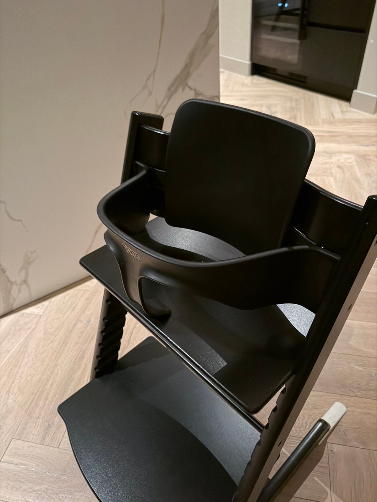 Stokke Tripp Trapp kinderstoel - Zwart, Ophalen, Zo goed als nieuw, Meegroeistoel