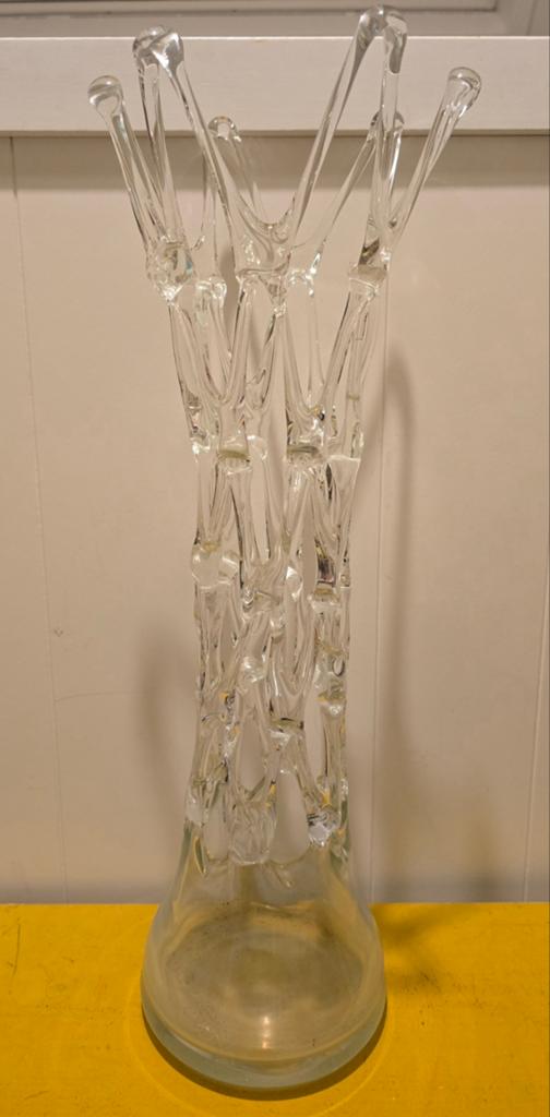 Mooie "insteek" bloemenvaas, Overige kleuren, Ophalen of Verzenden, Minder dan 50 cm, Glas