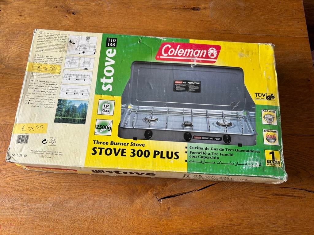 Coleman 3 pits kooktoestel butaan / propaan gas, Caravans en Kamperen, Kampeeraccessoires, Ophalen, Gebruikt
