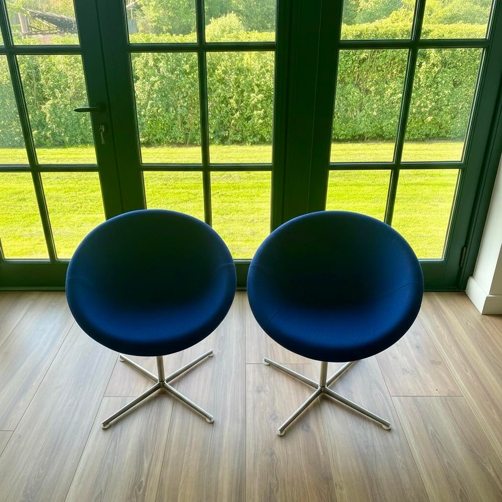 2 Vitra C1 Fauteuils door Verner Panton, Ophalen, Zo goed als nieuw, Stof, 75 tot 100 cm
