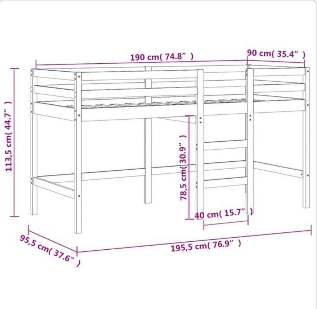 Loft kinderbed met tunnel, Gebruikt, 90 cm, Eenpersoons, Minder dan 160 cm