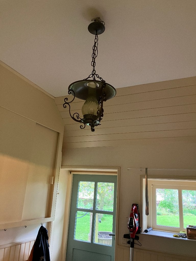 Vintage hanglamp, Huis en Inrichting, Lampen | Hanglampen, Gebruikt, Vintage, Ophalen of Verzenden, Glas