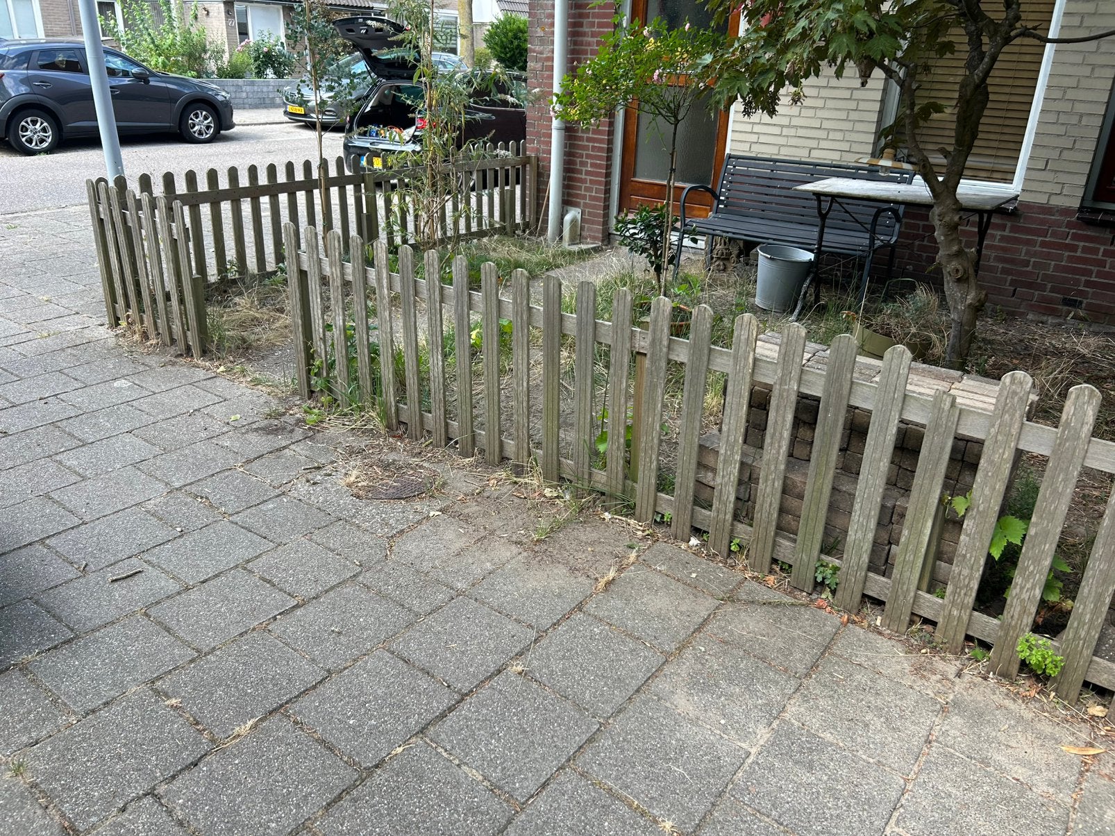 Tuinhek incl. palen gratis af te halen, Tuin en Terras, Ophalen, Gebruikt, Hout, Tuinhek