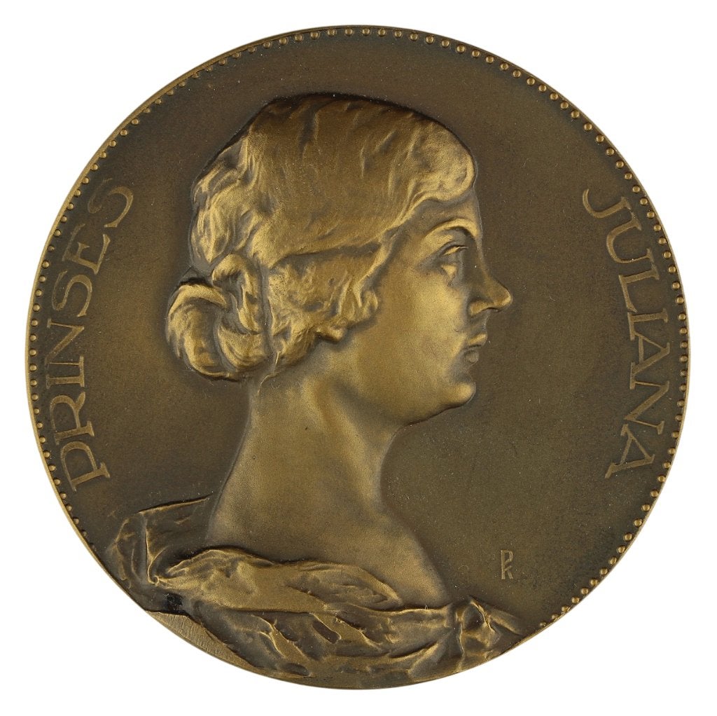 Penningen VPK 1927 Toon Dupuis : Prinses Juliana, Verzenden, Brons, Nederland