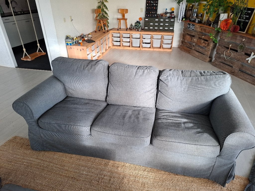 Per direct te halen! Ektrop 3-zits bank met 2 fauteuils, Ophalen, Gebruikt, Overige materialen