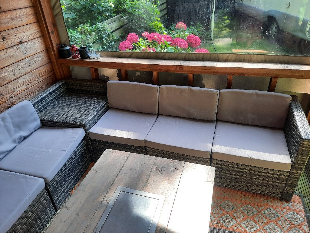 loungeset, Tuin en Terras, Ophalen, Kunststof, Gebruikt, 6 zitplaatsen