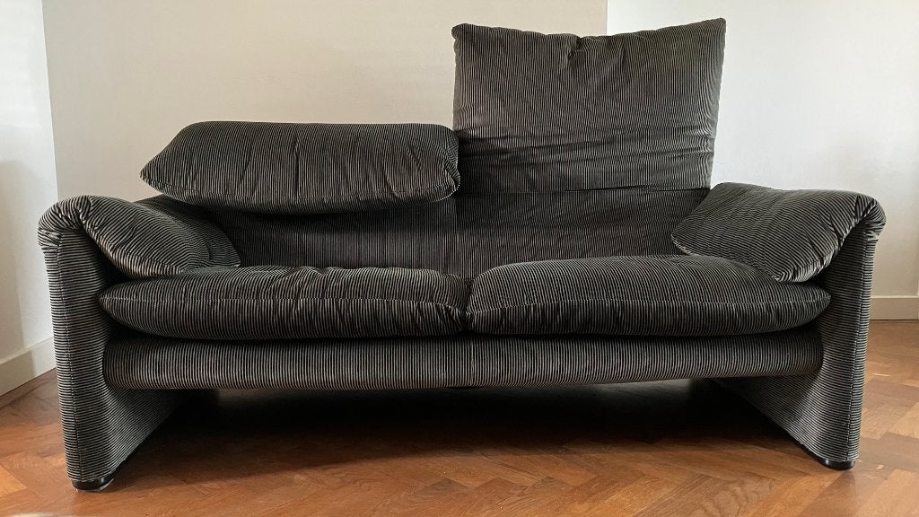 2 Cassina Maralunga zitbanken, Ophalen, Gebruikt, Minder dan 75 cm, Design