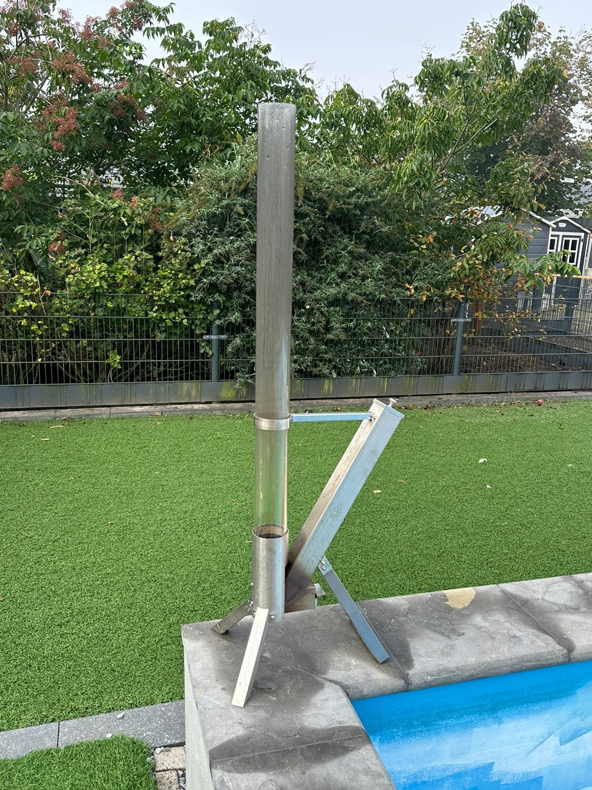 Pellet vuurzuil/vuurkorf met glazen buis sfeervol terrasvuur, Tuin en Terras, Ophalen of Verzenden, Zo goed als nieuw