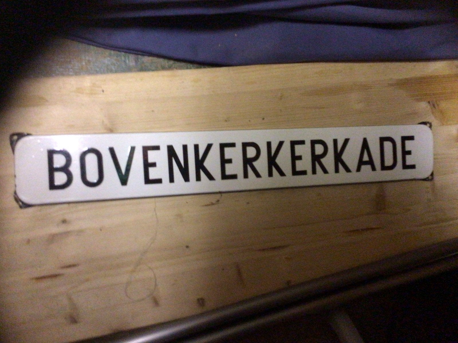 Emaille straatnaambord "Bovenkerkerkade", Ophalen of Verzenden