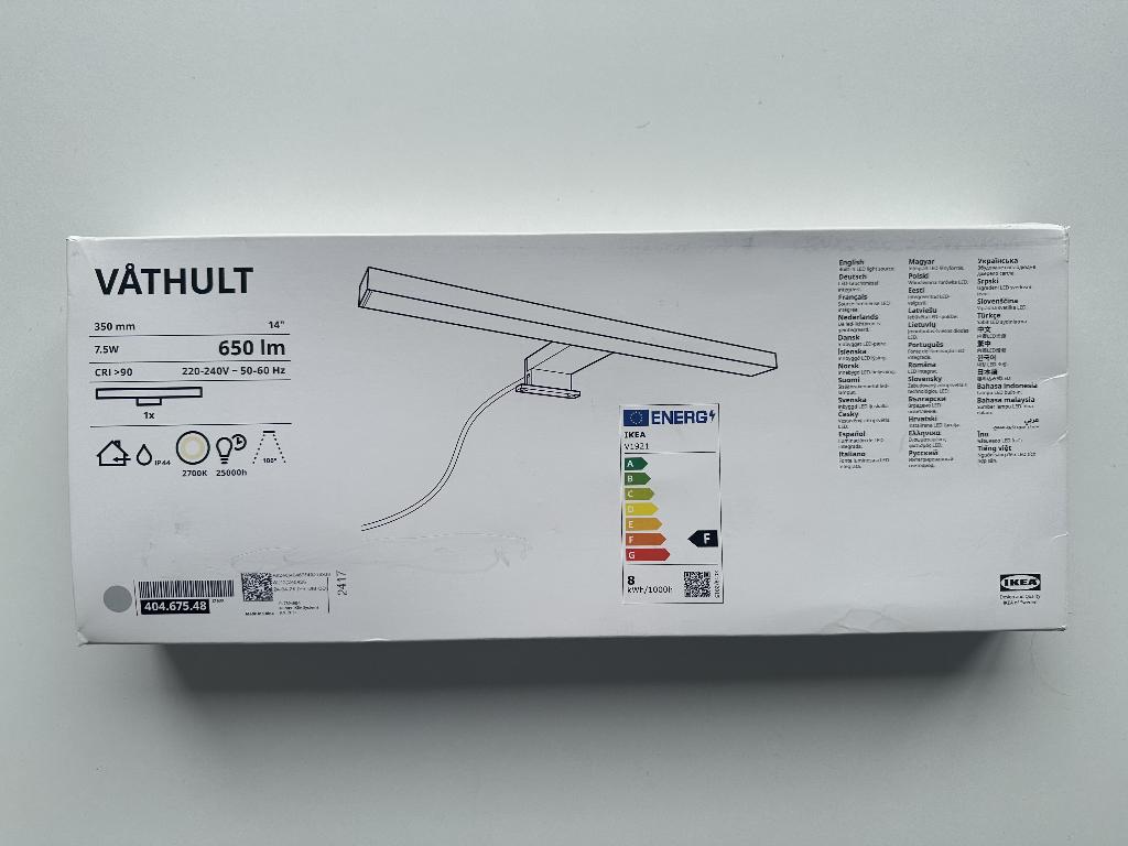 IKEA VÅTHULT Badkamerlamp, Led-lamp, Minder dan 30 watt, Nieuw, Overige fittingen