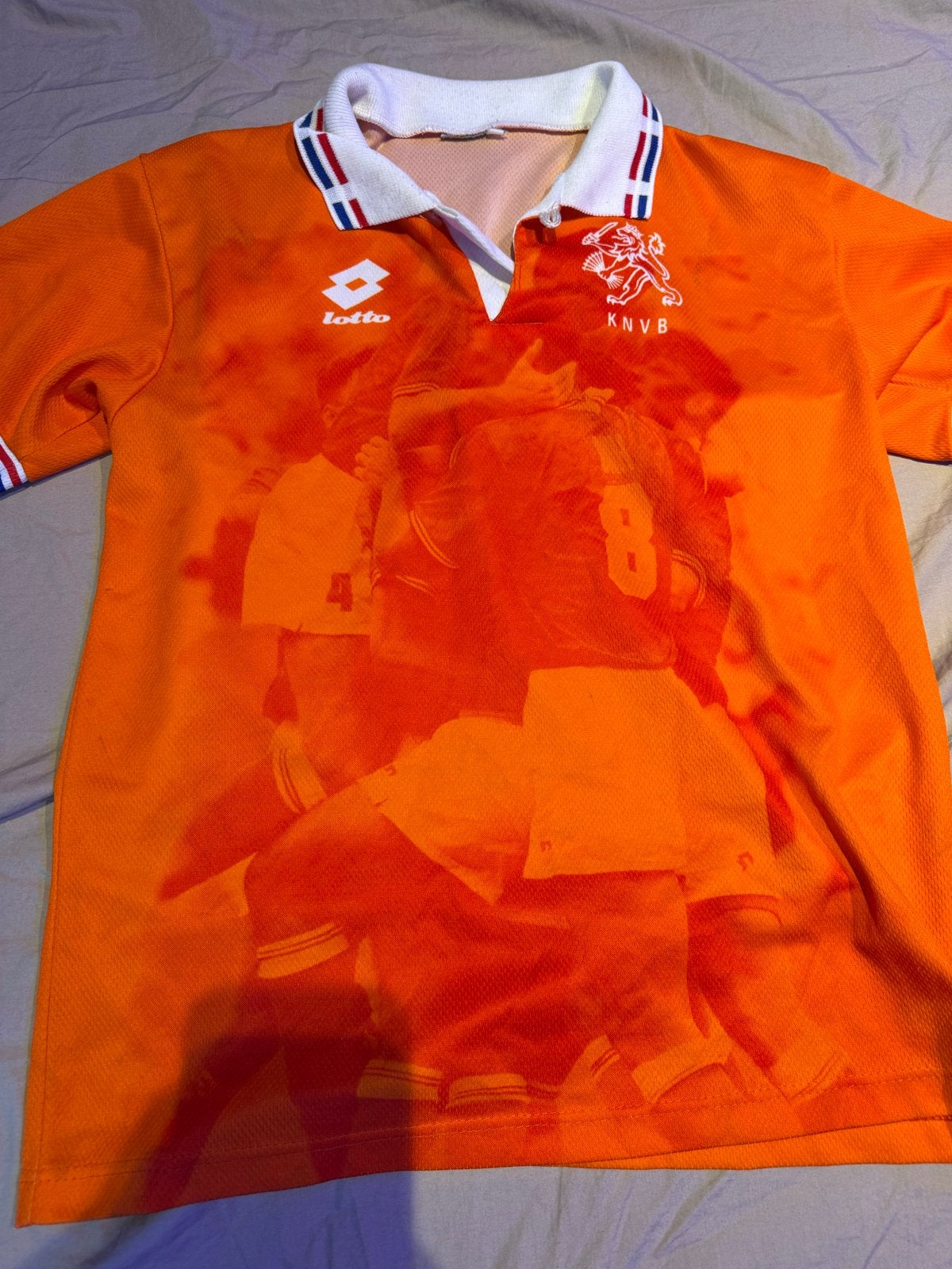 Vintage Lotto KNVB Nederland Voetbalshirt Oranje maat XS, Maat 48/50 (M), Oranje, Ophalen of Verzenden, Voetbal