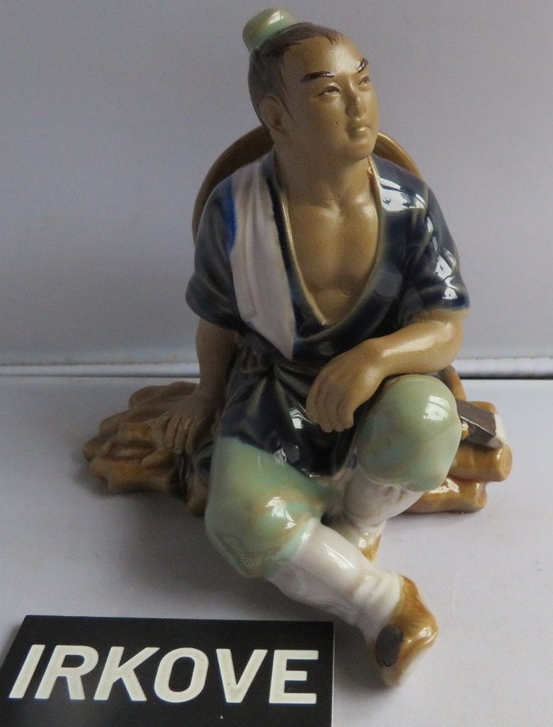 CHINEES MUDMAN SHIWAN BEELDJE * Meditatie *, Antiek en Kunst, Minder dan 20 cm, Verzenden, Geglazuurd, Steen of Keramiek