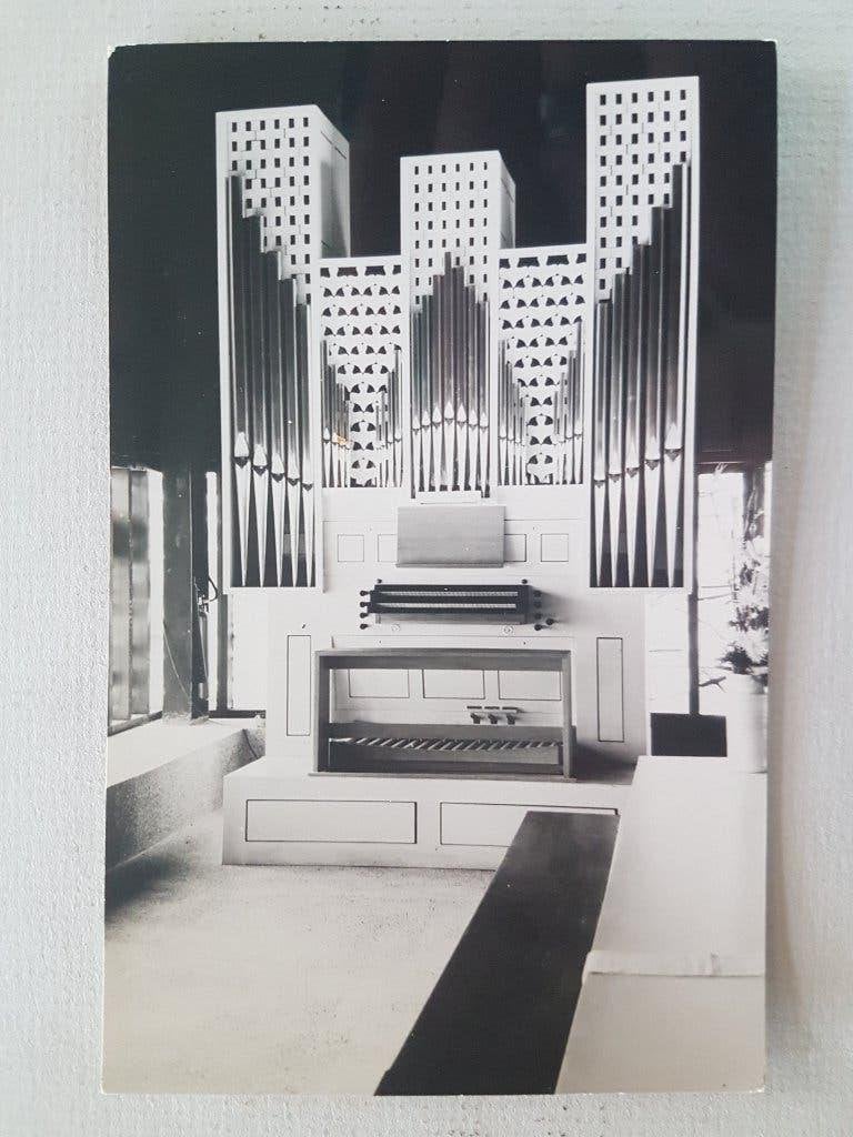Reclamekaart Orgel Kerk Zalmplaat Rotterdam Hoogvliet, Verzamelen, Ophalen of Verzenden, 1960 tot 1980, Ongelopen, Zuid-Holland
