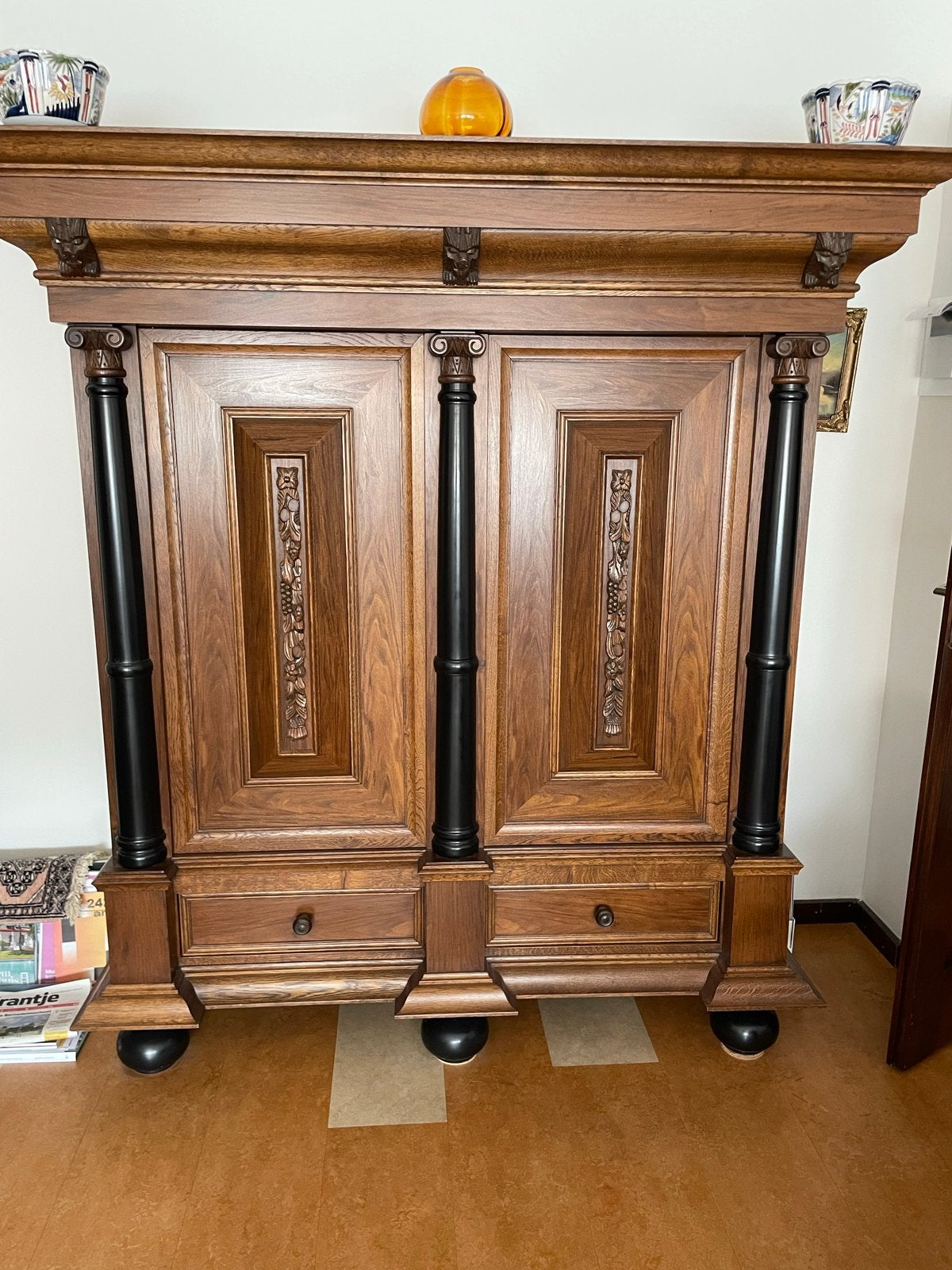 Prachtige originele Groenlose kast van eiken- en ebbenhout, Ophalen