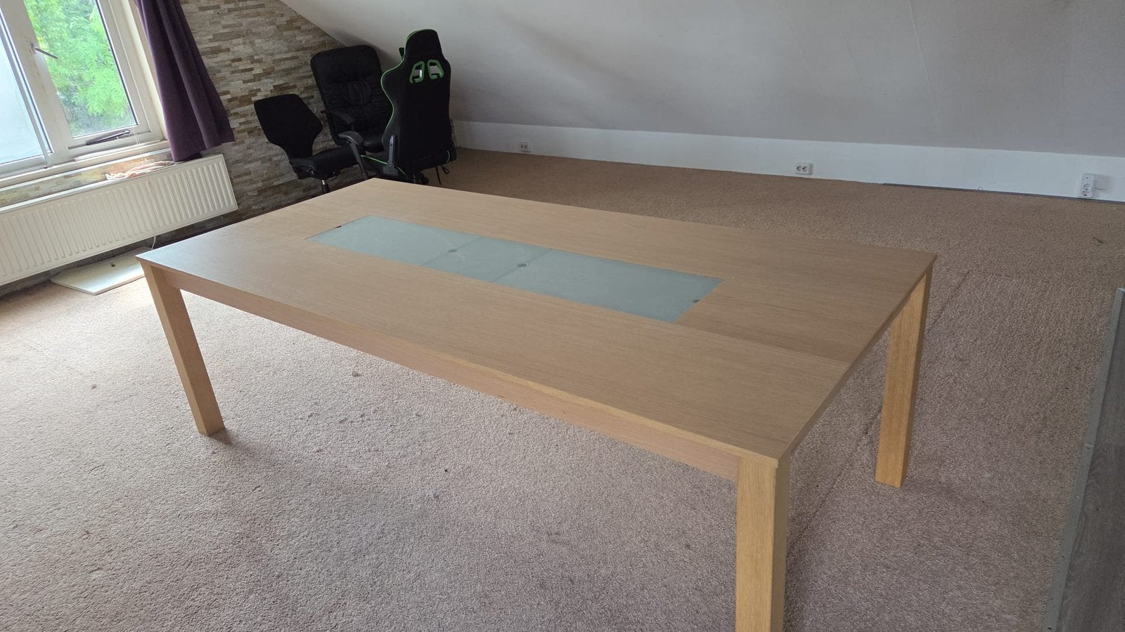 Grote Tafel eiken, Ophalen, Eikenhout, 200 cm of meer, 50 tot 100 cm