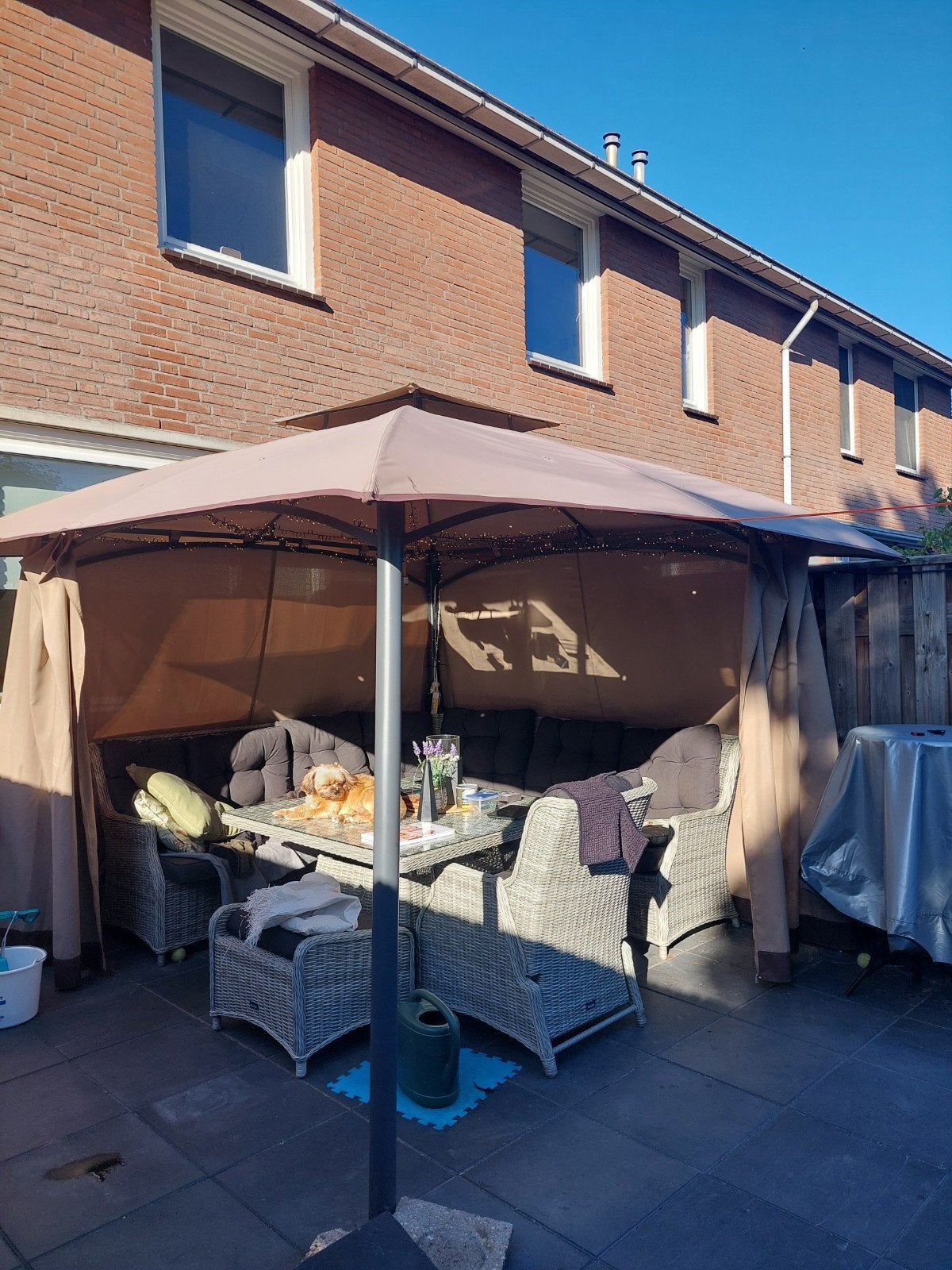 Ruime partytent/paviljoen met 3 zijwanden, Tuin en Terras, Partytenten, Gebruikt, Partytent, Minder dan 4 meter, 2 meter of meer