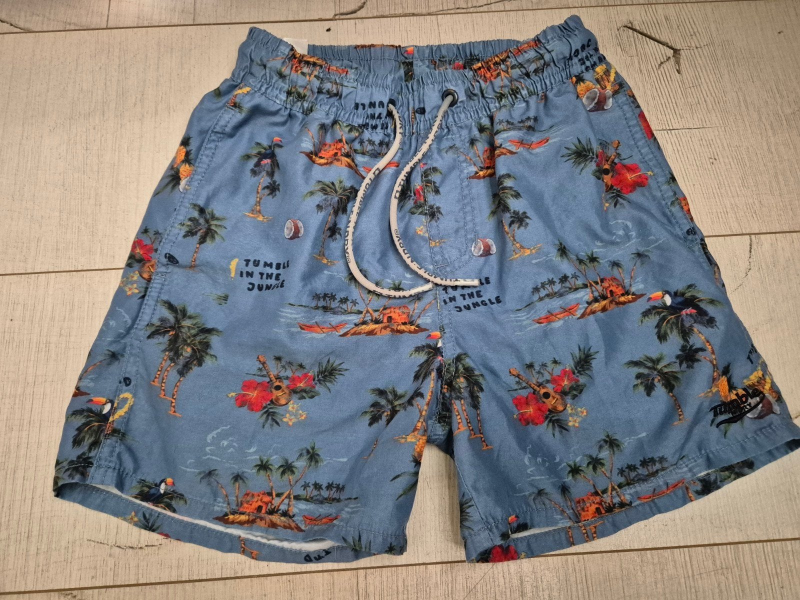 Blauwe Jungle zwemshort mt 146/152 (Tumble 'n Dry), Ophalen, Tumble 'n Dry, Sport- of Zwemkleding, Zo goed als nieuw