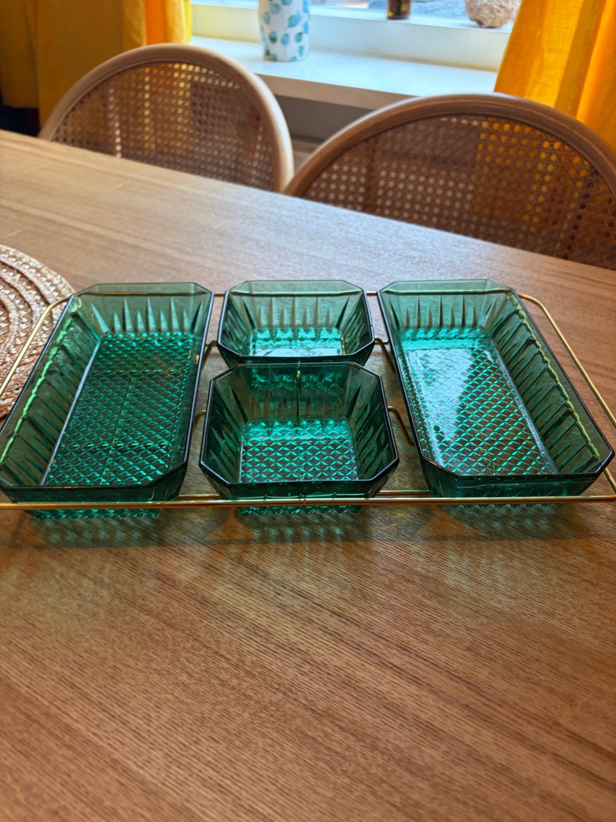 Vintage Arcoroc Emeraude Hors-d'oeuvreservice Smaragdgroen, Ophalen of Verzenden