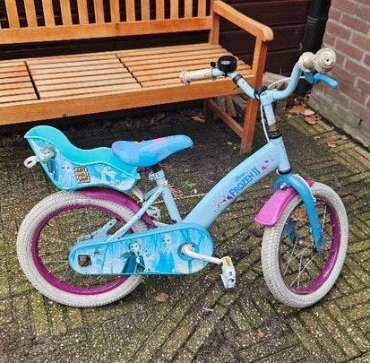 Kinderfiets (Frozen), Ophalen, Terugtraprem, Zijwieltjes, Frozen