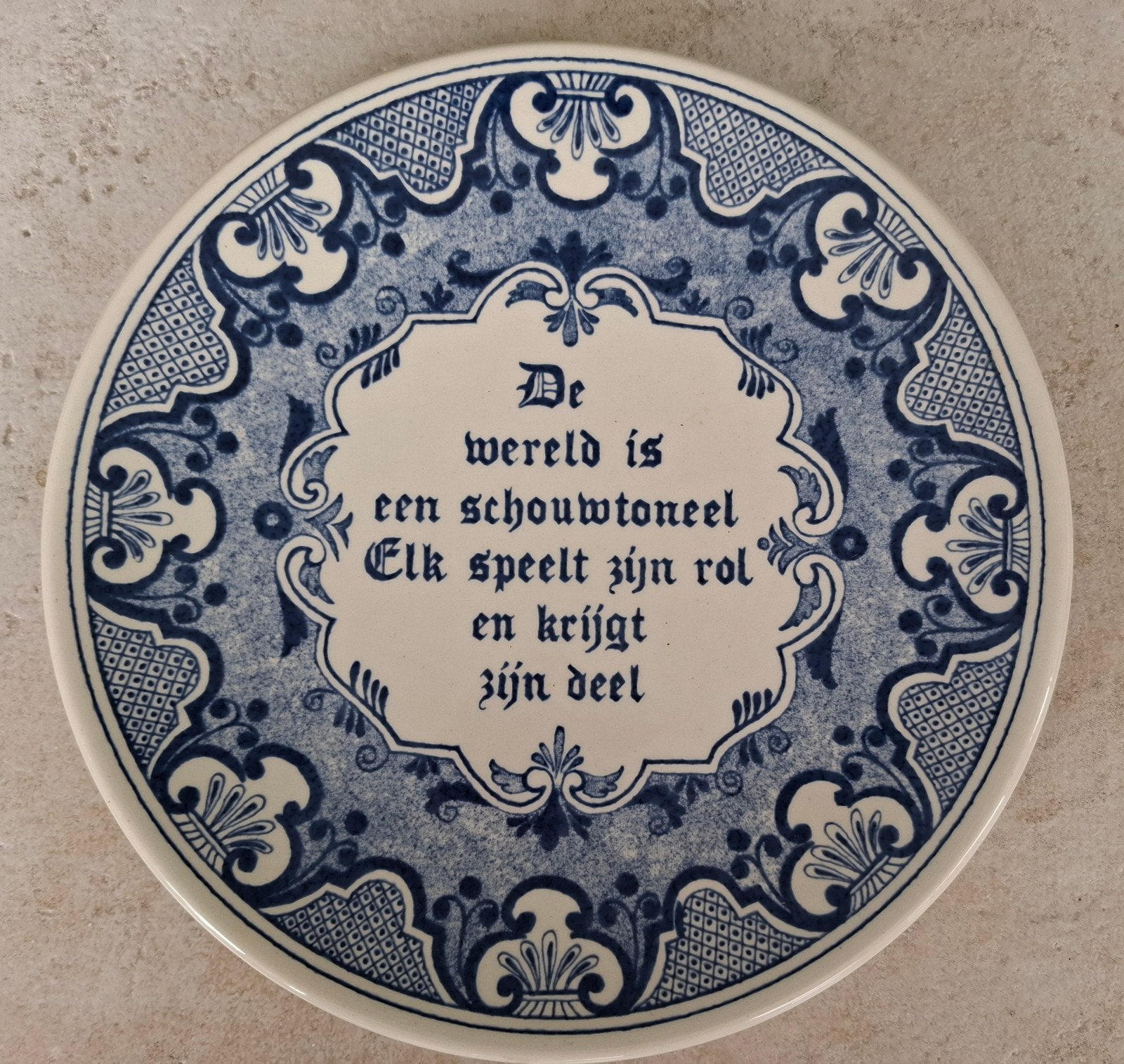 Vintage Delftsblauw spreukenbord, Ophalen of Verzenden